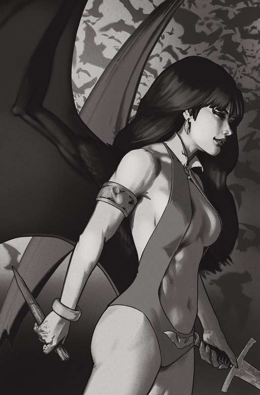 VAMPIRELLA VALENTINES SP ONE SHOT 1:7 HA B&W VIRGIN FOC RATIO VARIANT