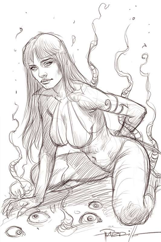 VAMPIRELLA #17 1:50 PARRILLO VIRGIN B&W RATIO VARIANT