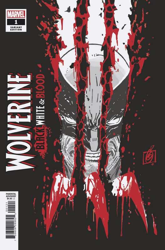 WOLVERINE BLACK WHITE BLOOD #1 (OF 4) GARNEY VARIANT