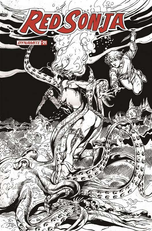 RED SONJA #21 1:11 CASTRO B&W FOC RATIO VARIANT