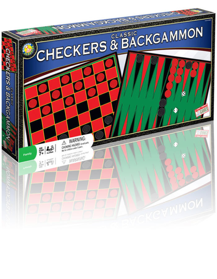 Classic Checkers and Backgammon Set - For Ages 7 Years and Up