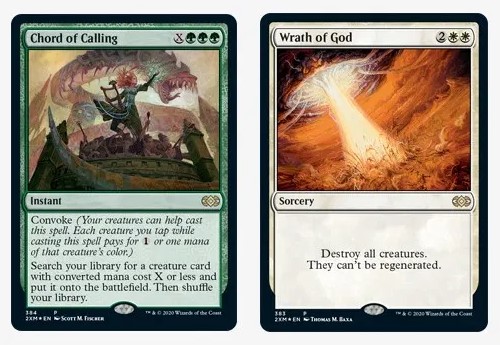 MTG WRATH OF GOD & Chord of CALLING BUY A BOX DOUBLE MASTERS Promotional Card