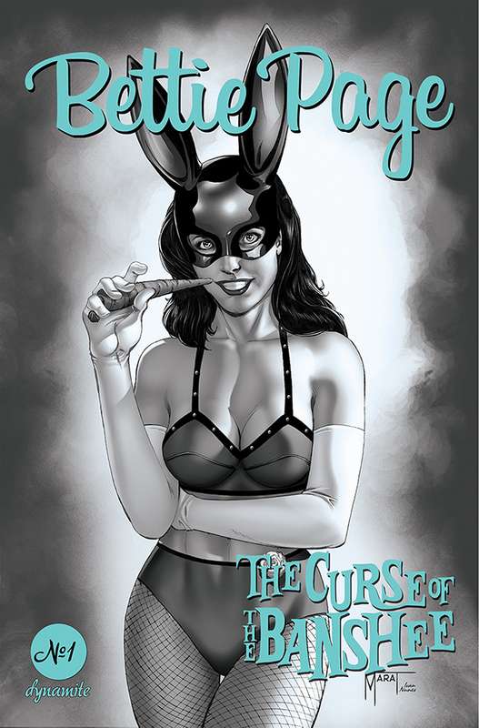 BETTIE PAGE & CURSE OF THE BANSHEE #1 1:30 MYCHAELS B&W RATIO VARIANT