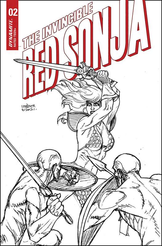 INVINCIBLE RED SONJA #2 1:25 LINSNER LINE ART RATIO VARIANT