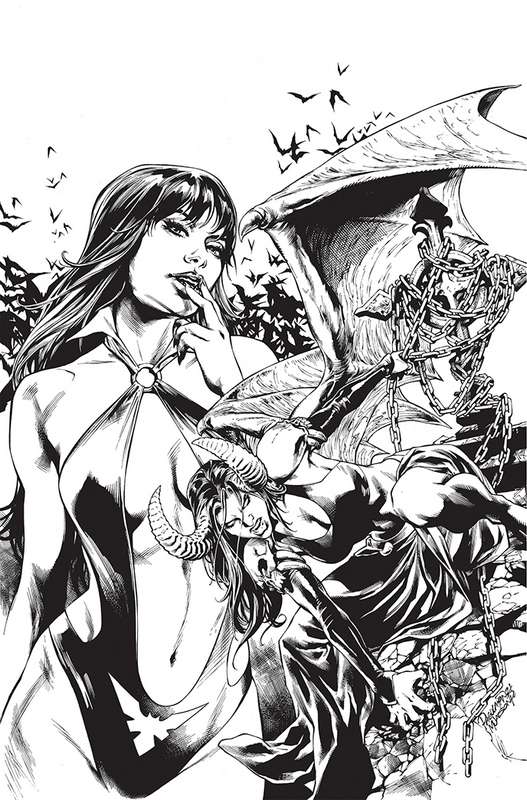 VAMPIRELLA VS PURGATORI #4 1:15 PAGULAYAN B&W VIRGIN FOC RATIO VARIANT