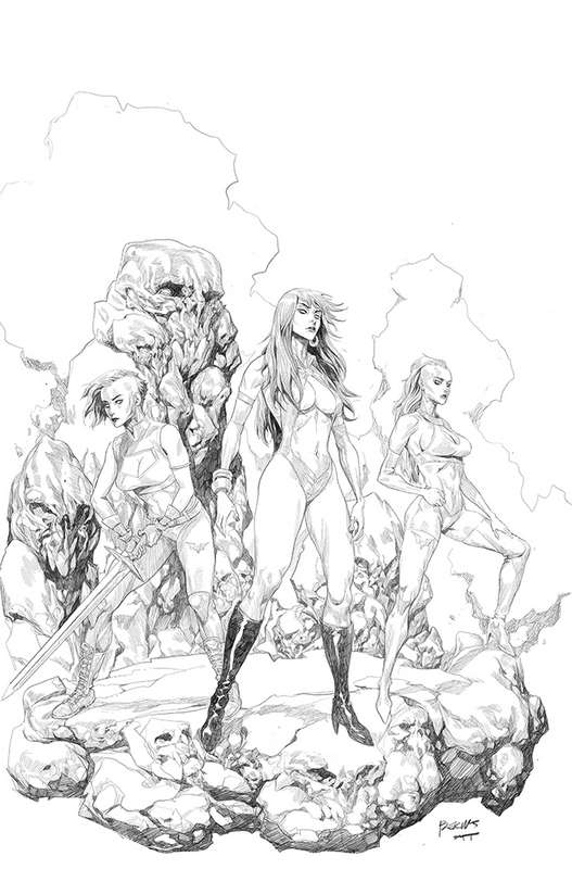 SACRED SIX #10 1:25 BERMUDEZ B&W VIRGIN FOC RATIO VARIANT