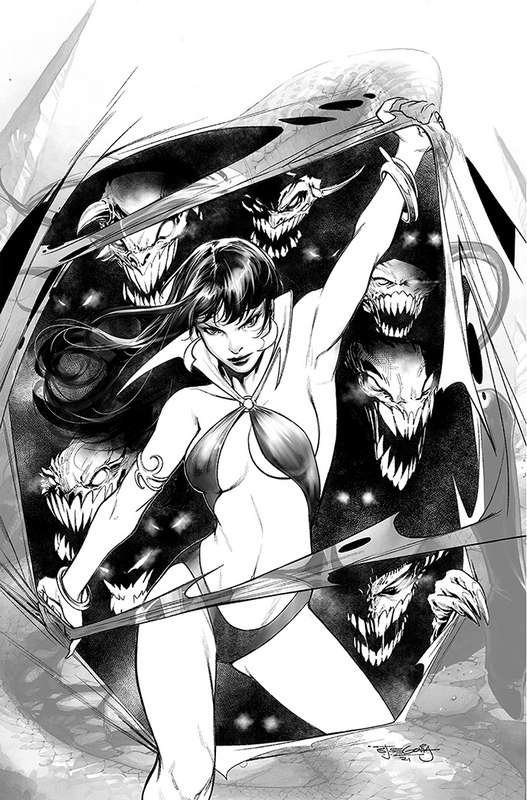 VENGEANCE OF VAMPIRELLA #19 1:15 SEGOVIA B&W VIRGIN FOC I