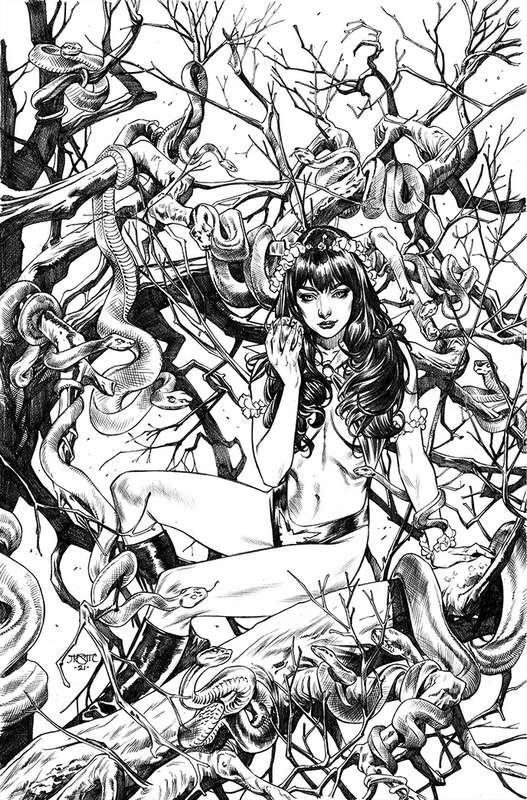 VENGEANCE OF VAMPIRELLA #19 1:7 MARIA B&W VIRGIN FOC RATIO VARIANT