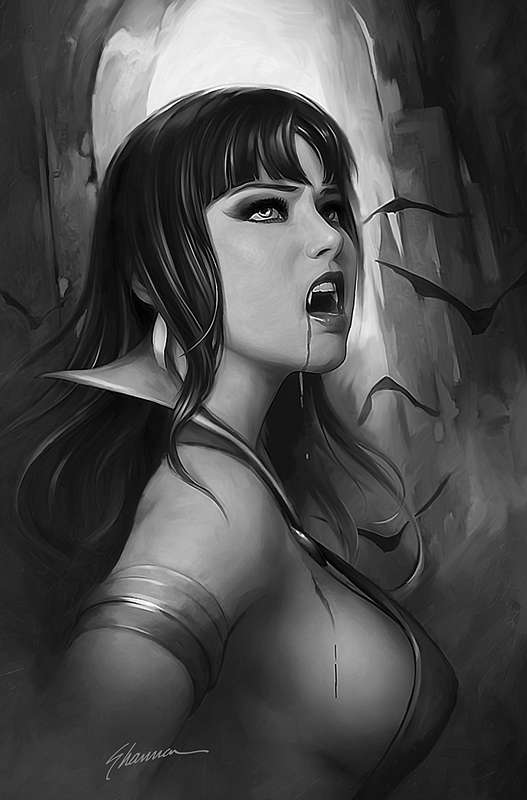 VAMPIRELLA #21 1:21 MAER B&W VIRGIN FOC RATIO VARIANT