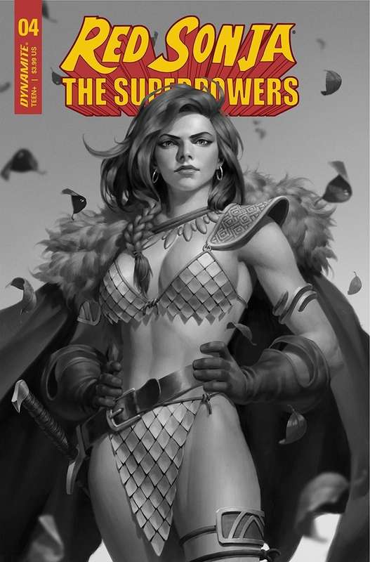 RED SONJA THE SUPERPOWERS #4 PREMIUM YOON B&W FOC VARIANT