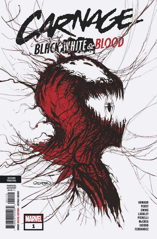 CARNAGE BLACK WHITE AND BLOOD #1 (OF 4) 2ND PTG GLEASON VARIANT