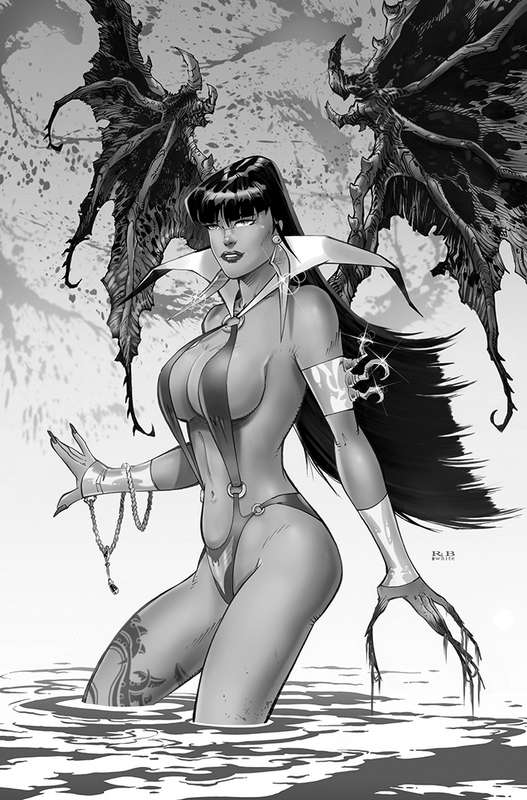 VAMPIRELLA #19 1:15 RB WHITE B&W VIRGIN FOC RATIO VARIANT