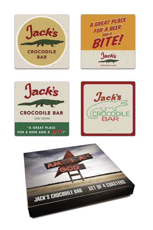 AMERICAN GODS JACKS CROCODILE BAR COASTER SET