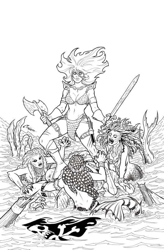 INVINCIBLE RED SONJA #1 1:40 CONNER LINE ART VIRGIN RATIO VARIANT