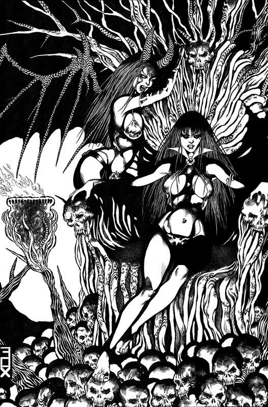 VAMPIRELLA VS PURGATORI #3 1:11 FOX B&W VIRGIN FOC RATIO VARIANT