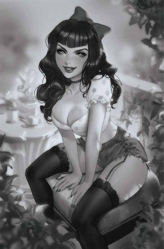 BETTIE PAGE & CURSE OF THE BANSHEE #1 1:15 LI B&W VIRGIN RATIO VARIANT