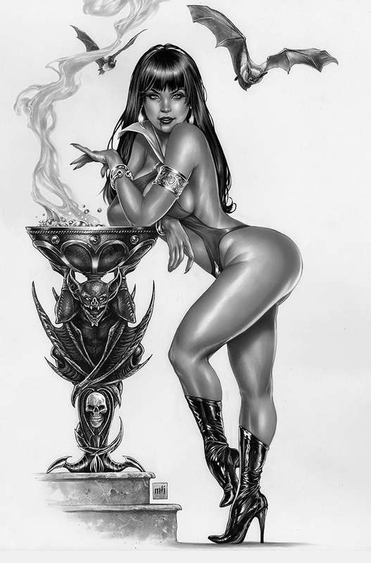 VAMPIRELLA 1992 ONE SHOT 1:11 KROME B&W VIRGIN FOC RATIO VARIANT