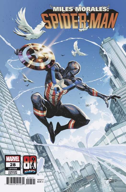 MILES MORALES SPIDER-MAN #28 COELLO CAPTAIN AMERICA 80TH VARIANT