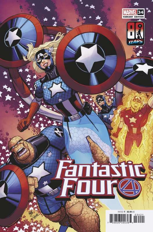 FANTASTIC FOUR #34 BRADSHAW CAPTAIN AMERICA 80TH VARIANT