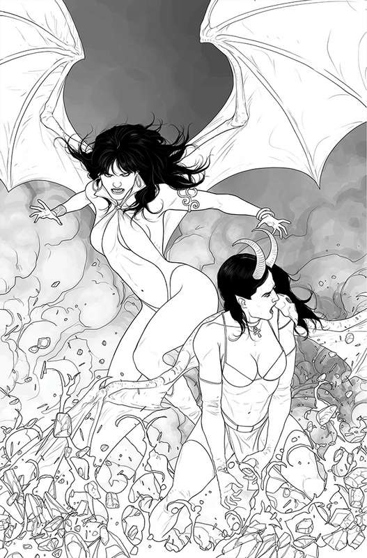 VAMPIRELLA VS PURGATORI #5 CVR I 1:40 RATIO VARIANT MUSABEKOV B&W