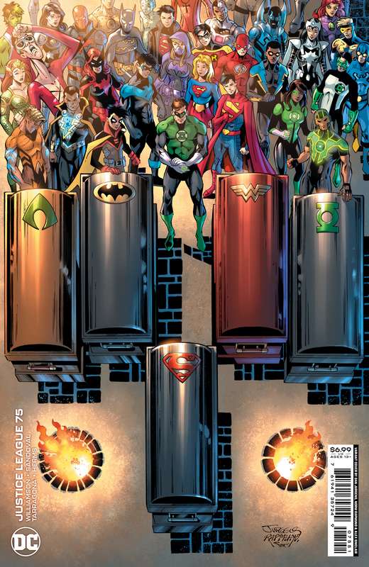 JUSTICE LEAGUE #75 CVR D DAN JURGENS & NORM RAPMUND CARD STOCK VARIANT