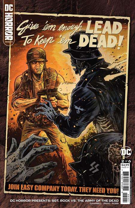 DC HORROR PRESENTS SGT ROCK VS THE ARMY OF THE DEAD #2 (OF 6) CVR B FRANCESCO FRANCAVILLA CARD STOCK