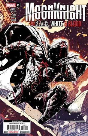 MOON KNIGHT: BLACK, WHITE & BLOOD #2 STEGMAN #2ND PRINTING VARIANT