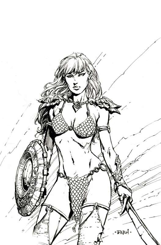 UNBREAKABLE RED SONJA #1 CVR L 1:30 RATIO VARIANT FINCH B&W VIRGIN