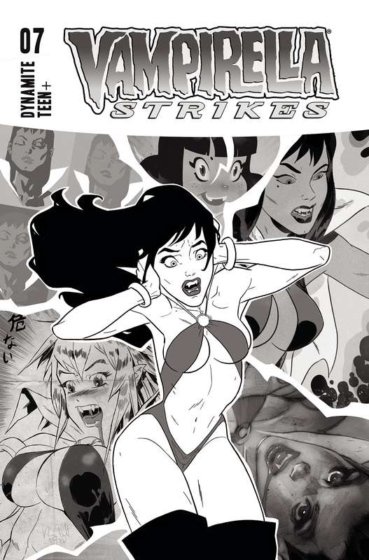 VAMPIRELLA STRIKES #7 CVR O 1:7 FOC RATIO VARIANT CALDWELL B&W