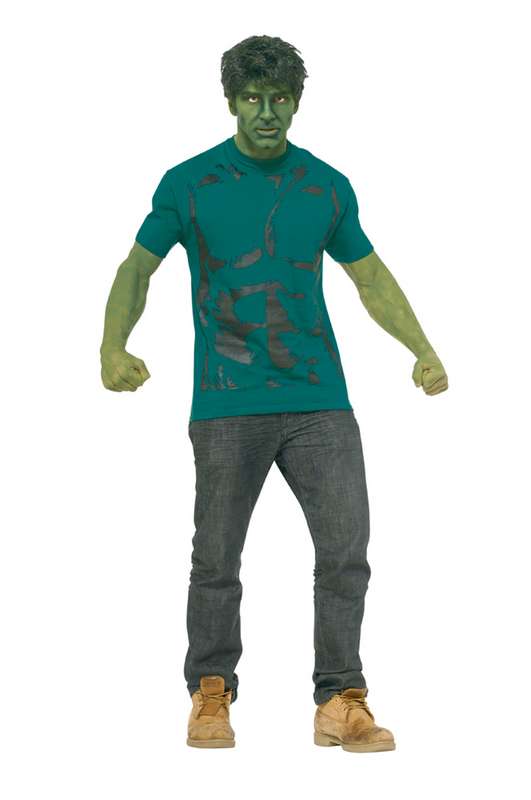 MARVEL HULK T-SHIRT W/ WIG MED