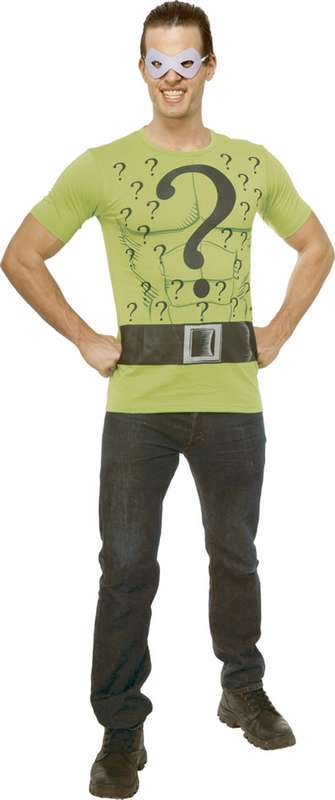 DC THE RIDDLER T-Shirt W/ MASK LG