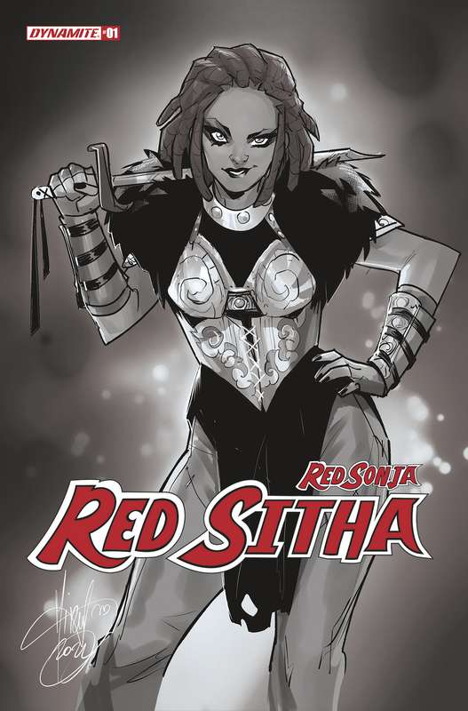 RED SONJA RED SITHA #1 CVR R 1:7 FOC RATIO VARIANT ANDOLFO B&W