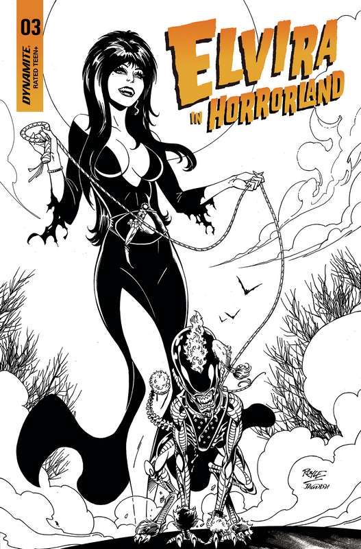 ELVIRA IN HORRORLAND #3 CVR F 1:15 RATIO VARIANT ROYLE B&W