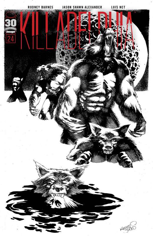 KILLADELPHIA #24 CVR E 1:10 RATIO VARIANT JONES B&W (MR)