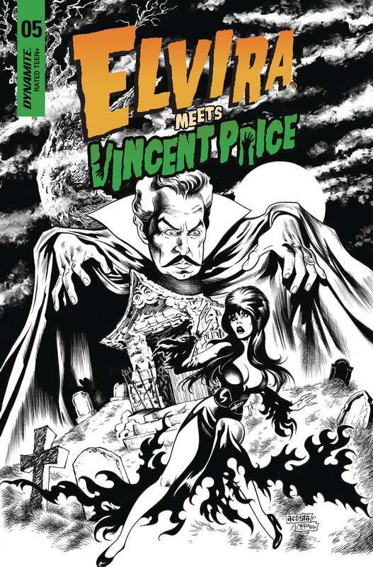 ELVIRA MEETS VINCENT PRICE #5 CVR F 1:15 RATIO VARIANT SAMU B&W LI