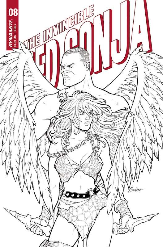 INVINCIBLE RED SONJA #8 CVR G 1:15 RATIO VARIANT CONNER B&W