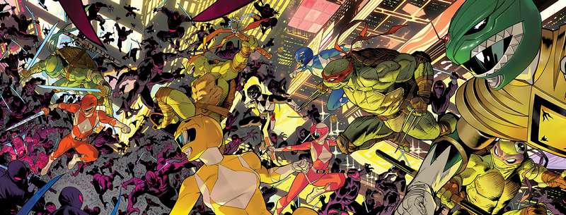 MMPR TMNT II #1 (OF 5) CVR E DOUBLE GATEFOLD VARIANT MORA