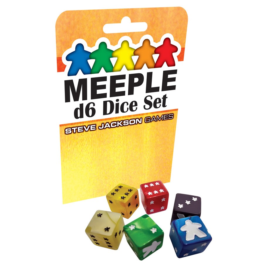 d6 Meeple White Dice Set (8)