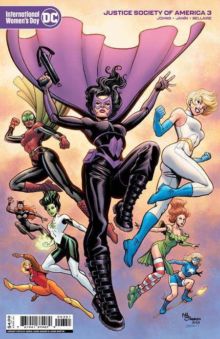 JUSTICE SOCIETY OF AMERICA #3 (OF 12) CVR E MARIA LAURA SANAPO INTERNATIONAL WOMENS DAY CARD STOCK V