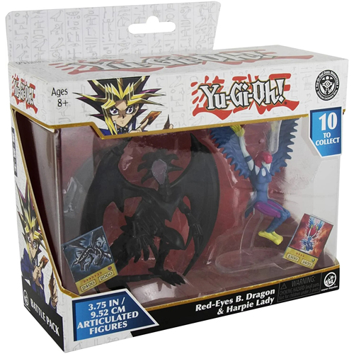 Yu-Gi-Oh 3.75" Battle Pack-2 Figure Red Eyes Black Dragon / Harpie Lady