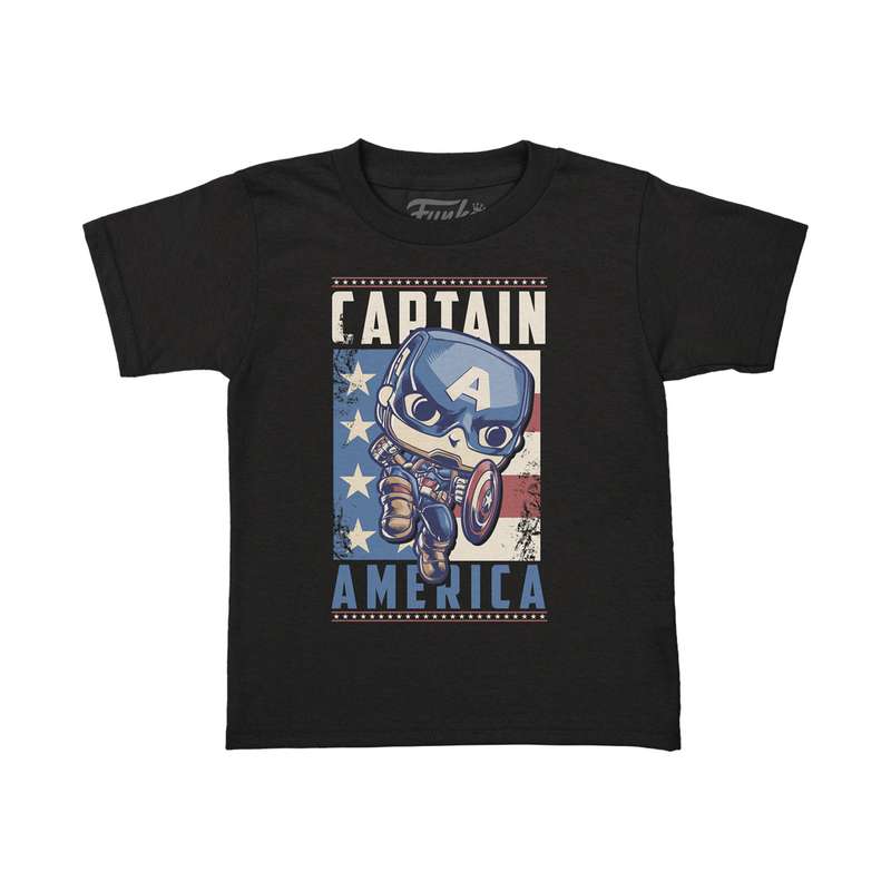 POCKET POP & TEE MARVEL CAPTAIN AMERICA T-shirt YOUTH LARGE