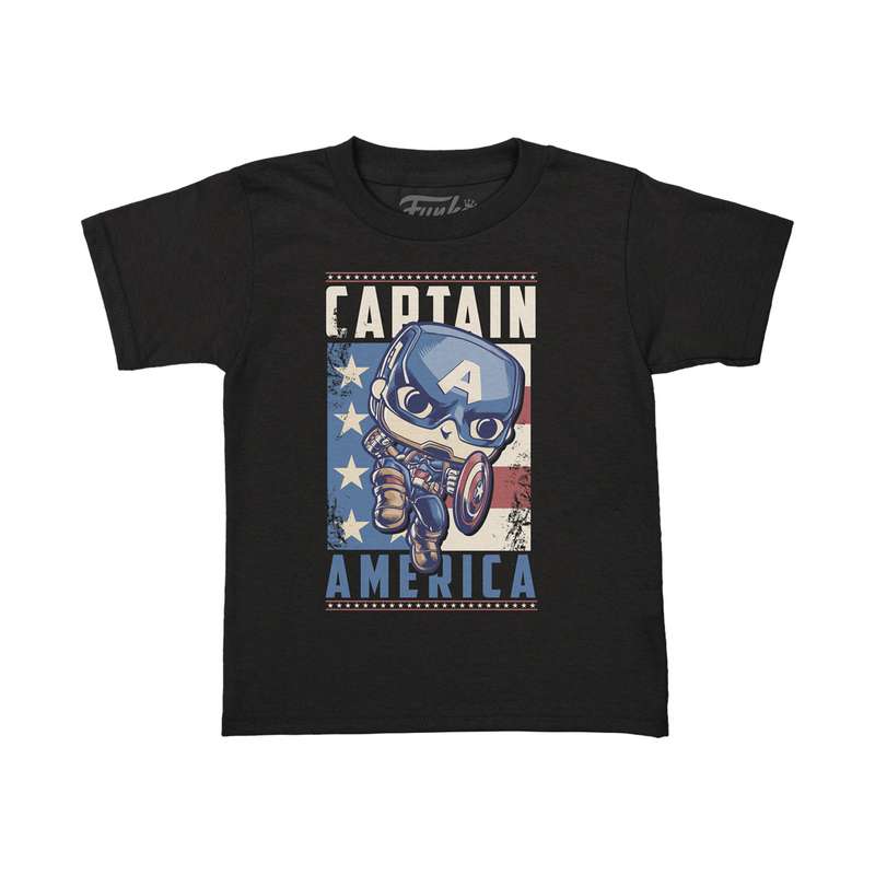 POCKET POP & TEE MARVEL CAPTAIN AMERICA T-shirt YOUTH SMALL