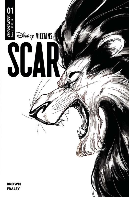 DISNEY VILLAINS SCAR #1 CVR I 1:15 RATIO VARIANT LINDSAY B&W