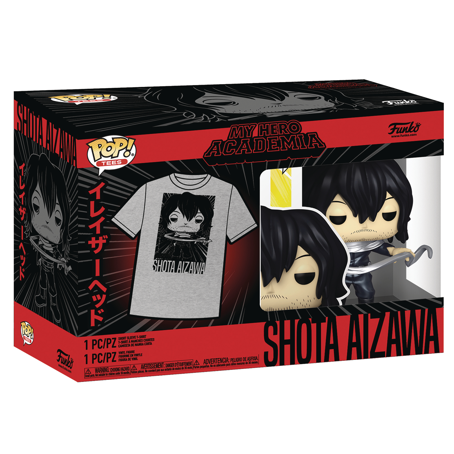 POP & TEE MY HERO ACADEMIA SHOTA AIZAWA VINYL FIGURE T-SHIRT L