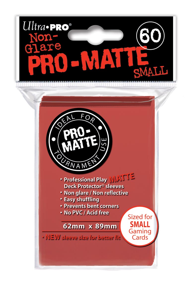 ULTRA PRO NON-GLARE PRO-MATTE SMALL SIZED DECK PROTECTORS 60 CT: RED